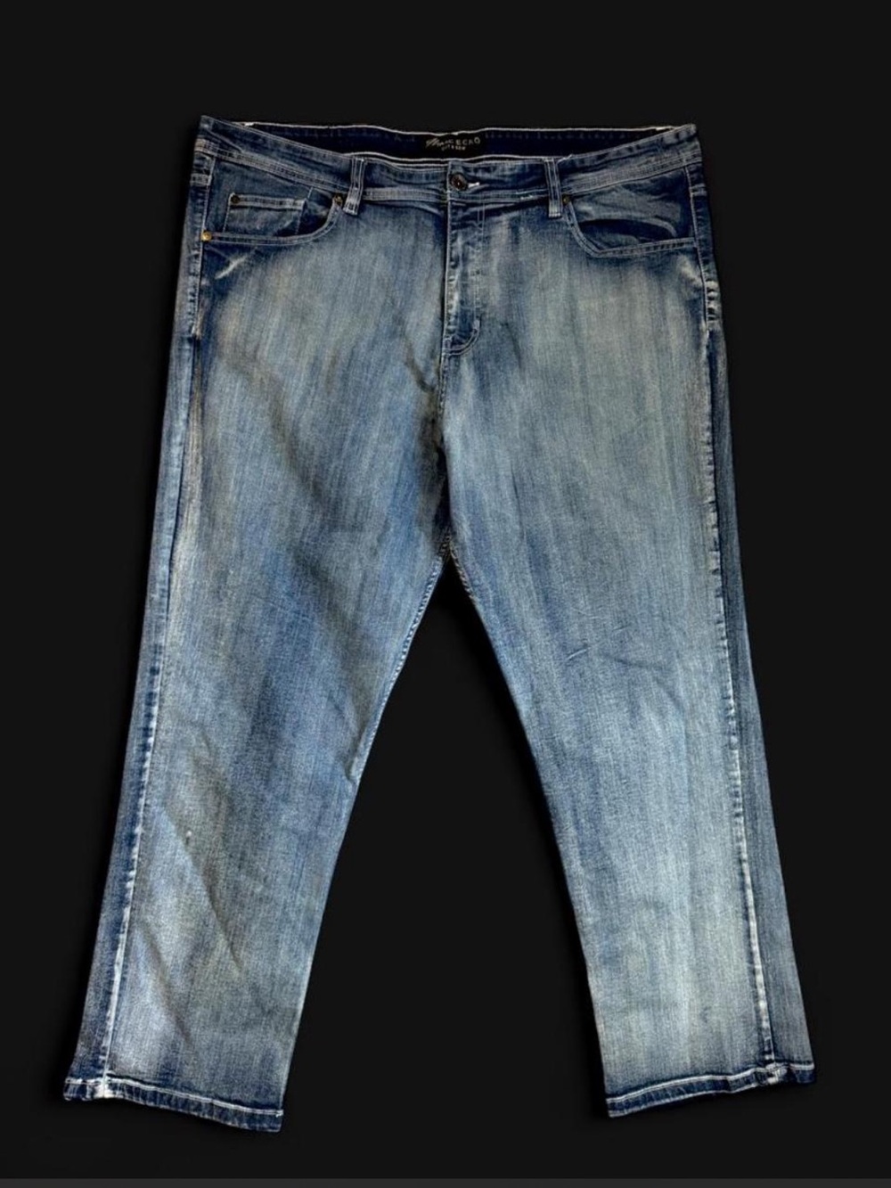 Marc Ecko Cut & Sew Men's Straight Jeans 44x30 Medium Wash Y2K Streetwear